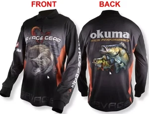 SAVAGE GEAR LARGE TOURNAMENT JERSEY SHIRT COARSE FISHING PIKE ZANDER PERCH OKUMA - Picture 1 of 24