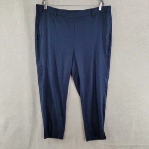 J Jill Pants Womens 2X Blue Linen Stretch Pull On Ankle Beach Resort Coastal - Picture 1 of 8