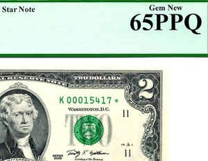 2009* $2 Dallas STAR Federal Reserve Serial Number 15417* • 1939-K* PCGS 65 EPQ - Picture 1 of 3