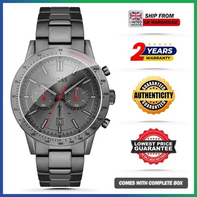 New Genuine HUGO BOSS HB1513924 Allure Gunmetal Men Fashion Wrist Men Watch UK - Image 1 of 4