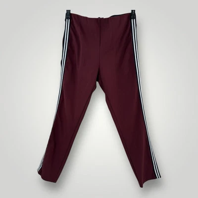 Rag & Bone Track Pants Athletic Joggers Womans 8 Maroon w Side Stripe Back Zip - Image 1 of 4