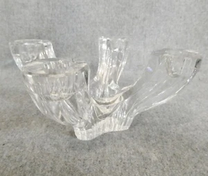 Val Saint Lambert 4 Arm Cut Crystal Candle Holder Signed 1950's - Picture 1 of 12
