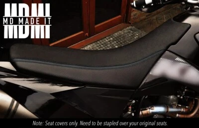 FITS KTM LC4 640 98-07 CUSTOM DUAL GRIP VINYL SEAT COVER DSG2 BLACK - Image 1 of 4