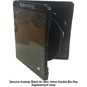 Genuine Amaray Black 4k Ultra HD 14mm 2 Disc Double Blu Ray Replacement Case - Picture 1 of 9