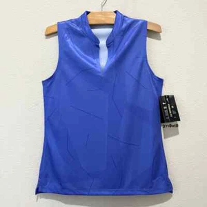 Nike Golf Breathe Jacquard Print Dri-FIT Sleeveless Polo Shirt Blue Womens Small - Picture 1 of 5