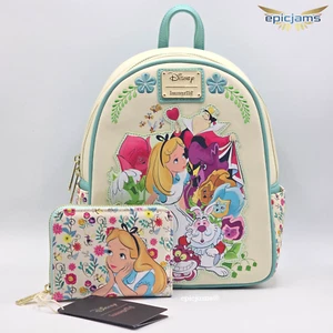 Loungefly Disney Alice in Wonderland Floral Character Portrait Mini Backpack Set - Picture 1 of 9
