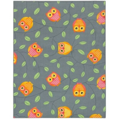 Teppich Eulen Kinderteppich Happy Owls Spielteppich 133x170 cm grau (18,95€/1Stk - Bild 1 von 2