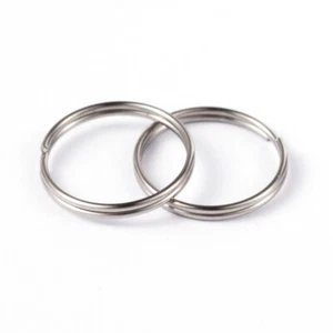50pcs Stainless Steel Split Key Rings Connector Keychain Finding 15x1.8mm - Picture 1 of 2