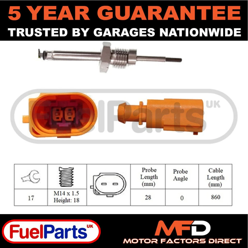 FuelParts Exhaust Gas Temperature Sensor For VW Transporter 2015- 2.0 TDi #1 - Image 1 of 2