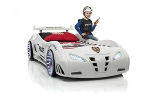 Autobett Kinderbett Polizei Carbed Police mit Fernbedinung + Sound LED-Beleucht - Bild 1 von 5