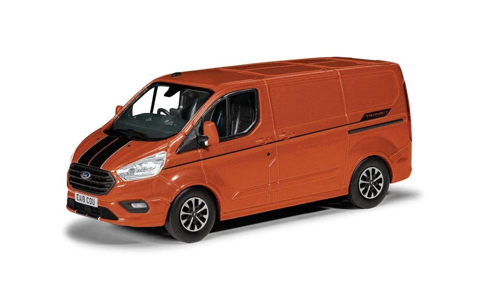 1 43 VANGUARDS Ford England Transit Custom Van 2018 Orange Met VA15101