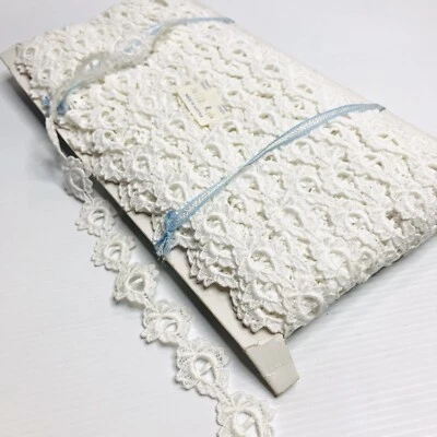 Vintage Lace Trim White Edging Austrian Decorative Ribbon Piece Sewing Fabric - image 1 of 4