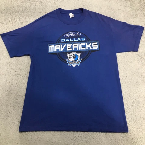 Dallas Mavericks Shirt Men's Large 2011 NBA Finals Blue Short Sleeve Crewneck Cover