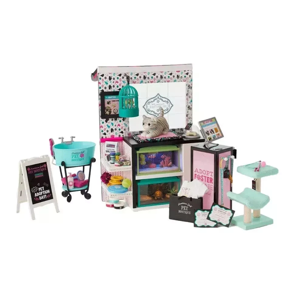 American Girl Doll Pet Boutique Parlor Set Grooming Treats Toys out
