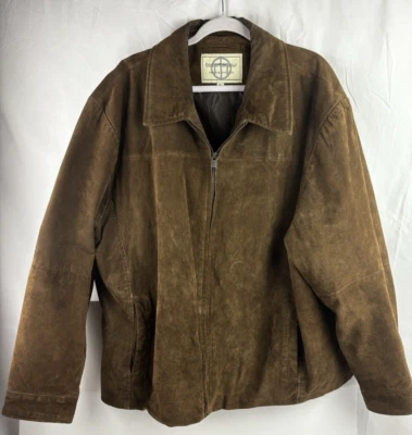 Boston Harbour Leather Wear Brown Nubuck Leather Jacket Coat Men’s Size XXL - Image 1 of 4