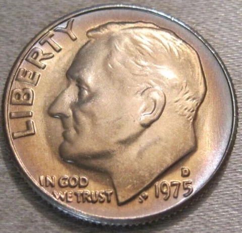 ALBUM TONED AS SHOWN - 1975 D UNCIRCULATED ROOSEVELT DIME *** 800 Cover