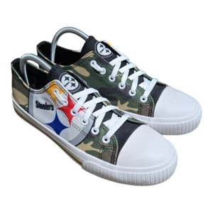 FOCO PITTSBURGH STEELERS NFL CAMO LOW TOP CANVAS SHOES Women’s Size 10 - Picture 1 of 8