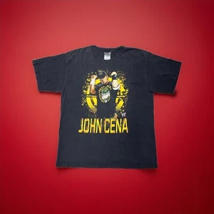 VTG John Cena Black T-Shirt WWE Boys Girls Youth Size XL Extra Large Faded - Picture 1 of 11