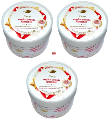 Dove Limited Edition Holiday Treats SUGAR COOKIE Sprinkle Body Scrub 10.5oz -3Pk - Image 1 of 3