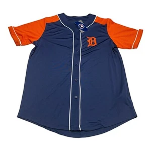 Majestic Detroit Tigers Jersey Men’s Size L Blue Orange Blank Baseball MLB - Picture 1 of 6