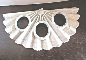 Victorian Style Ceramic Fan 3-Hole Photo Frame 15" x 8"  Hanging - Picture 1 of 6