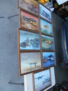 Vintage FRANK LOUDIN AVIATION FRAMED PRINTS "9Total" - Picture 1 of 24
