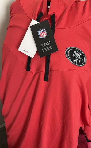 NIKE MEN’S SAN FRANCISCO 49ERS PERFORMANCE  PULLOVER HOODIE TEE - XXL - 2XL Cover