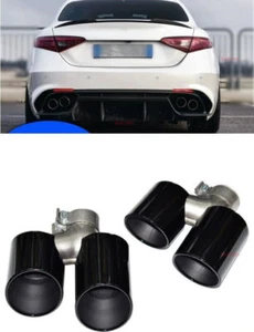 Tubo de escape trasero negro brillante para Alfa Romeo Giulia 2017-2024 - Imagen 1 de 4