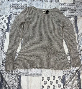 Harley Davidson Sweater Women's Extra Large Gray Sparkle Knit - Picture 1 of 4