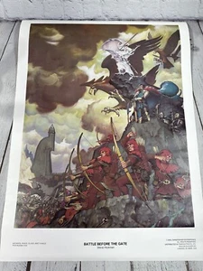 VTG 1976 Lord Of The Rings BATTLE BEFORE THE GATE Steve Hickman Poster LOTR VGC! - Picture 1 of 6
