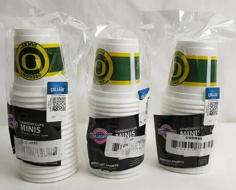 54~Oregon Ducks NCAA 3 oz Mini Disposable Plastic Cups/Jello Shots Glass ~NEW~ Cover