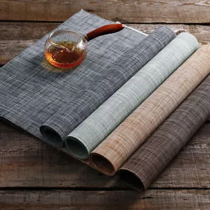 PVC Insulation Tableware Dining Table Woven Place Mat Pad Placemat Non-Slip - Picture 1 of 30
