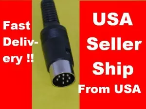 Conector 2PIEZAS Grande Regular Enchufe DIN-8pines para AV AUDIO VIDEO Radio CABLE DE DATOS - Imagen 1 de 2