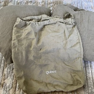 Parachute Linen Cal. King Size Flat & Fitted Sheet Set Surplus Green Portugal - Picture 1 of 5