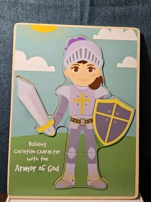 Armor of God Wooden Puzzle Building Christian Character | Girl Ephesians 6 Piece - Image 1 of 4