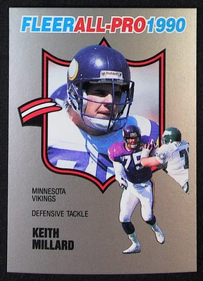 Keith Millard, 1990 Fleer, #12, Minnesota Vikings, - Image 1 of 2