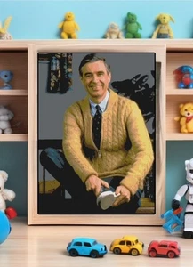 Arte de abanico hecho a mano del Sr. Rogers contado patrón de punto de cruz punta de aguja - Imagen 1 de 2