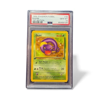 Pokémon Ekans Fossil 1st Ed 46/62 PSA 10 - Image 1 of 2