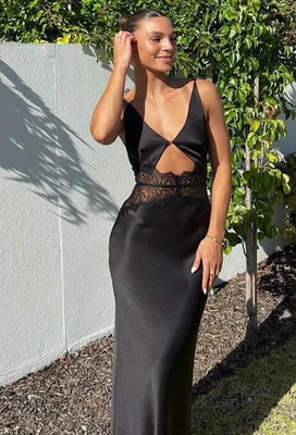 Maxi Vestido Negro de Cóctel de Encaje Camille BEC & BRIDGE NUEVO CON ETIQUETAS Talla AU 14 / US 10 Foto 1 de 4