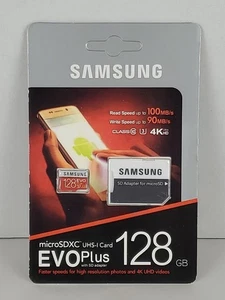 Samsung EVO Plus 128GB MicroSDXC UHS-I Memory Card w/Adapter - Picture 1 of 2