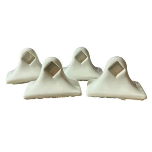 Ceramic Towel Bar Rod Brackets x 4 Tile Wall Mount VTG 60s White Bathroom NO BAR - Picture 1 of 4