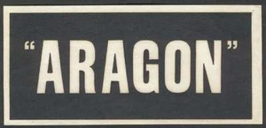 S.S Aragon Ship Very Old Luggage Label Size 3" x 6 1/2" Very Nice - Picture 1 of 2