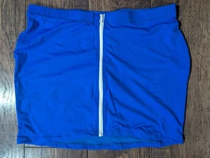 Skims Sporty Zipper Swim Mini Skirt Cover Up Cobalt Blue Size 2X NWT! Beach - Picture 1 of 8