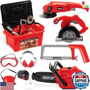 JOYIN 9Pcs Kids Tool Set, Pretend Play Toddler Tool Toys with Construction Wo - Picture 1 of 5
