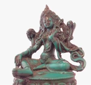 Green Tara 4.5"H Resin Statue - Picture 1 of 5