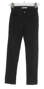 LEVI's 712 Slim Jeans Women's W24/L30 Black Zip Fly Stretchy Denim Casual - Picture 1 of 11