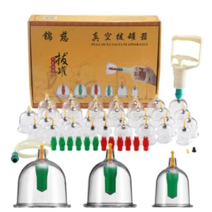 32 Stück Profi Schröpfglas-Set mit Vakuumpumpe Schröpfset Vakuum Cupping-Set - Bild 1 von 12