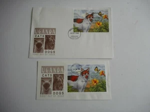 Uganda 2001 Cats and Dogs SGMS2322a Large and Small FDC - Picture 1 of 4