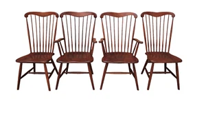 4 Nichols & Stone Country Tall Fan Back Maple Windsor Dining Chairs - Picture 1 of 10