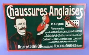 Tarjeta de presentación publicitaria belga original de la década de 1920 sin usar para zapatos ingleses de dominó - Imagen 1 de 1